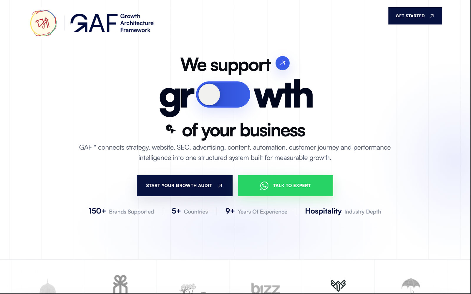 Growth Architecture Framework website homepage