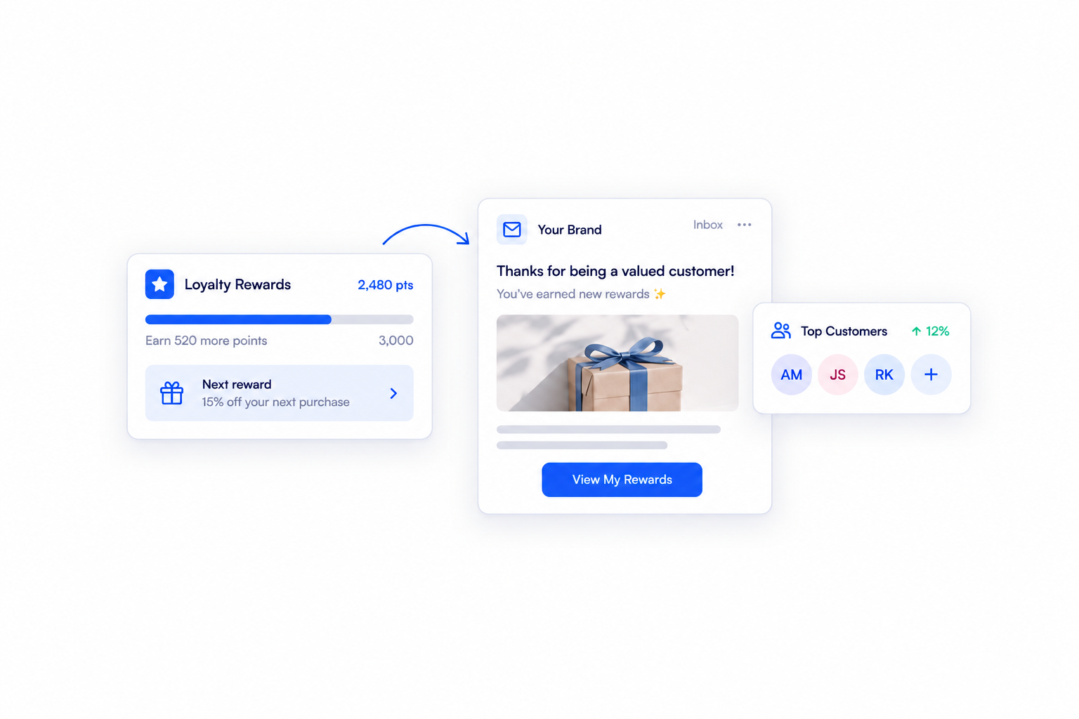 Loyalty email preview with a reward badge